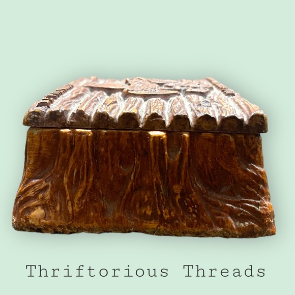 Vintage 1950's Boy Scout Pressed Wood Syroco Trinket Box - Picture 5 of 7